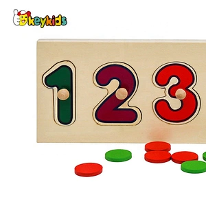 2021 Customize shape matching wooden number puzzle for toddlers W14B138