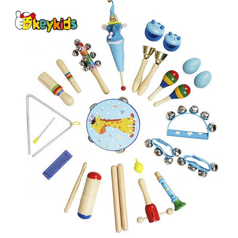 Wholesale 22 Pcs Wooden Activity Baby Drum Set W07A167