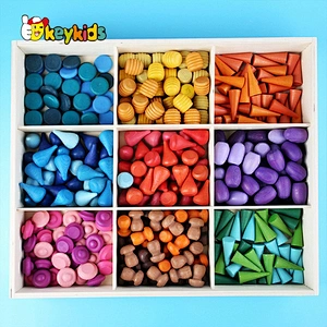 2021 New released educational play set wooden rainbow sensory blocks for kids W13A247