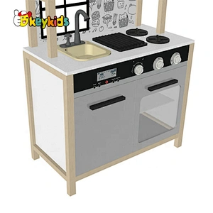 New design wood interactive water function wooden kids kitchen play set for pretend play W10C636