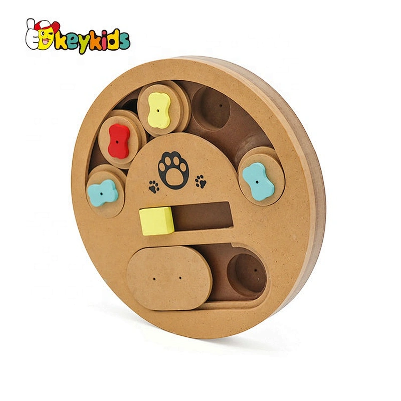 Customize creative wooden dog puzzle toys for interactive W06F138