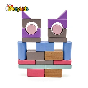 2019 Top sale 55 pieces educational wooden building sets for kids W13A175