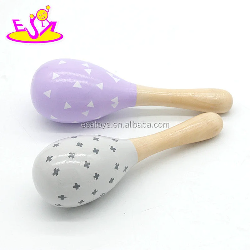 2018 Amazon best sellers educational wooden maraca shaker for kids W07I136