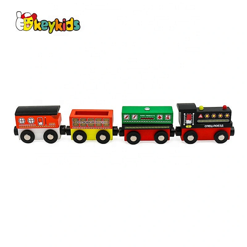 wholesale mini wooden magnetic train toy set for children W04A481
