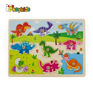Kids 3d Dinosaur Simplex Toys Wooden Puzzles With Knob W14M155