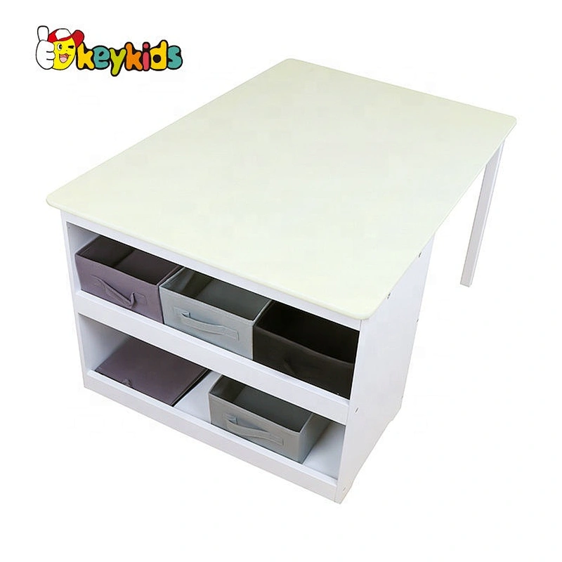 New hottest writing study wooden kids table set with storage W08G269