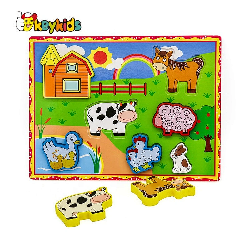 Early Learning Wooden Animal Head Shaped Puzzles For Kids W14D073
