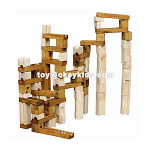 2020 wholesale 60 PCS educational wooden marble run toy for children W04E102