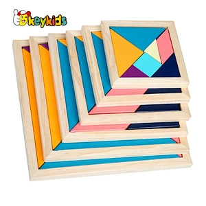 high quality 6 set wooden tangram jigsaw puzzle for kids W11D014