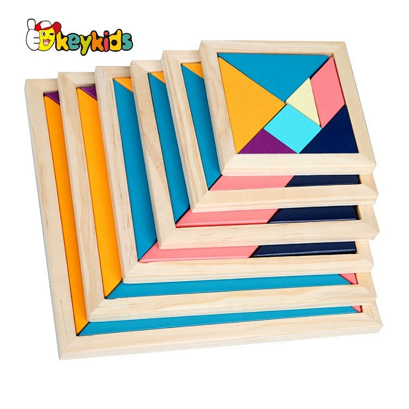 high quality 6 set wooden tangram jigsaw puzzle for kids W11D014
