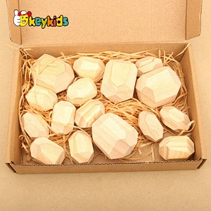 Customize kids wooden stone stacking toys for children W13D305