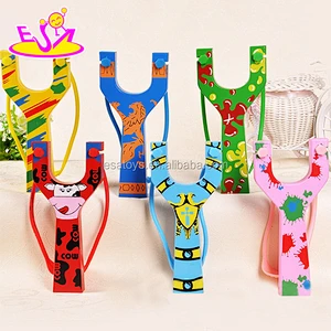 Wholesale outdoor wooden slingshot,Mini colorful Kids wooden slingshot toy,Hot sale children wooden toy slingshot W01A058