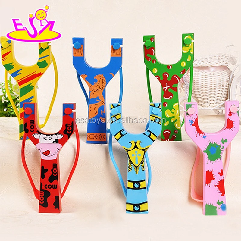 Wholesale outdoor wooden slingshot,Mini colorful Kids wooden slingshot toy,Hot sale children wooden toy slingshot W01A058
