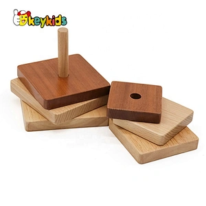 2019 Top sale educational stacking game wooden baby blocks for wholesale W13D217