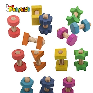 2021 Customize educational wood toy drill and screws for kids W03C038