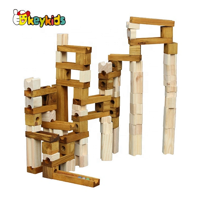 2019 New arrival 33 PCS diy toys wooden marble track set for kids W04E084