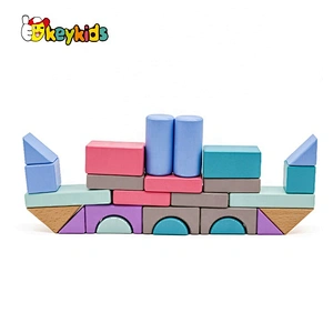2019 Top sale 55 pieces educational wooden building sets for kids W13A175