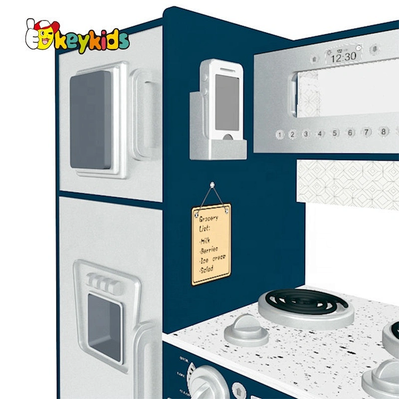 New design interactive play wooden toy kitchen set with real water W10C624