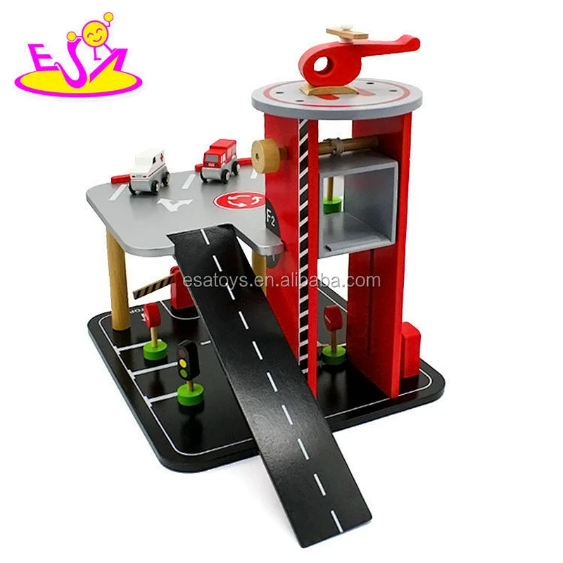 New funny children wooden toy car garage set with EN71 W04B057