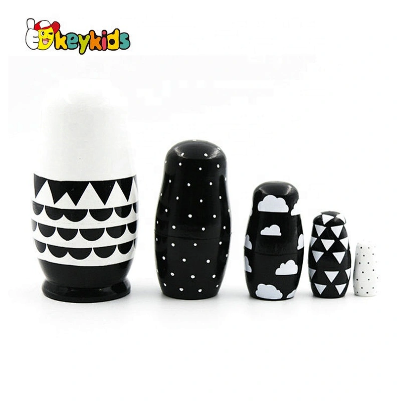 New Design Wooden Hand Painted Russian Doll Toy For Toddlers W06D138