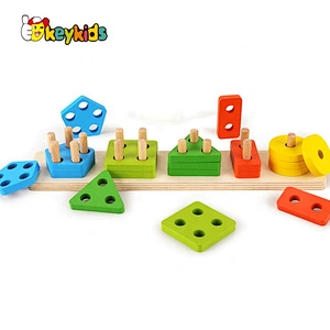 2020 New arrival stacking wooden geometric shape blocks for children W13D241