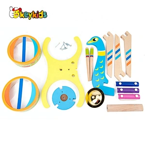 2020 New arrival standing wooden toy drum set for kids W07J042