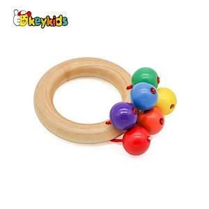 Cusomize sensory toys wood rattle teether toys for Infant Babies W08K306