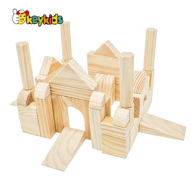 Customize natural color wooden building blocks toy for children W13A222