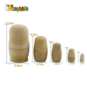 New Design Wooden Hand Painted Russian Doll Toy For Toddlers W06D138