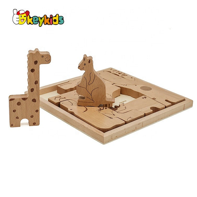 2019 Original Design educational wooden animal jigsaw for kids ages 4-8 W14I038B