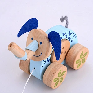 Customize preschool wooden animal car toy for kids W05B180