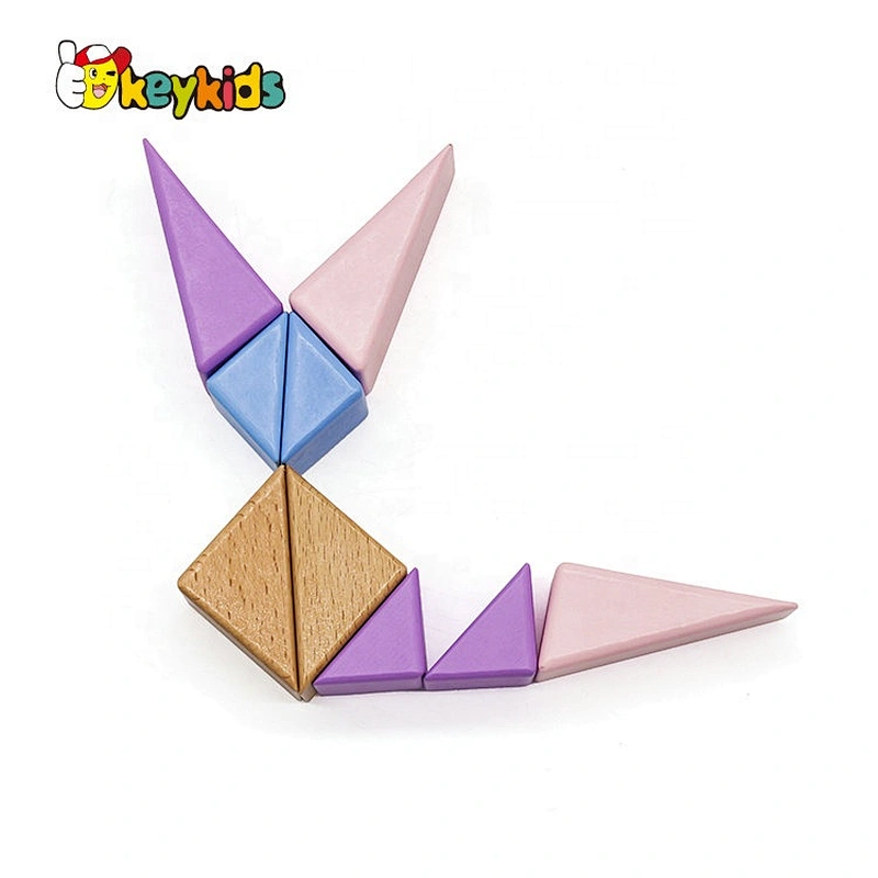 2019 Top sale 55 pieces educational wooden building sets for kids W13A175