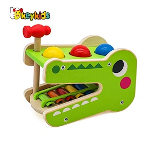 New design kids musical wooden hammer bench with xylophone W07C091