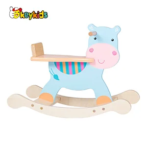 High quality kids wooden lion rocking horse for wholesale W16D128