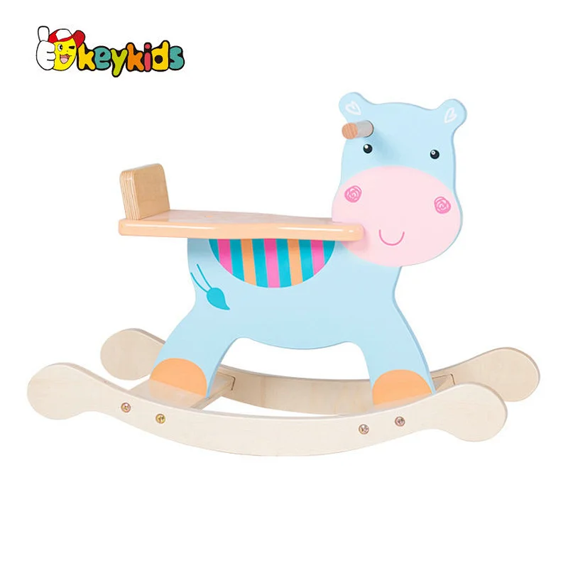 High quality kids wooden lion rocking horse for wholesale W16D128