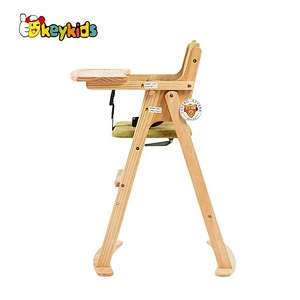 2020 Custom foldable kids wooden high chair for feeding W08F052