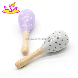 2018 Amazon best sellers educational wooden maraca shaker for kids W07I136