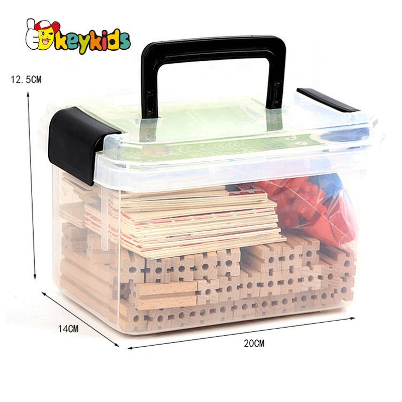 2020 New arrival 180PCS preschool kids wooden building blocks for kids W13A207