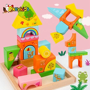 2021 Montessori educational natural wooden number block toy for kids W12E094