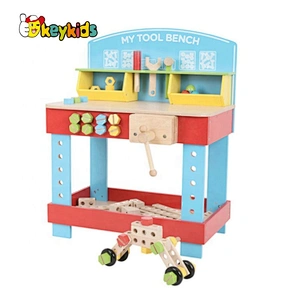 Top sale educational toy tool kit wooden carpenter set toy for kids W03D118