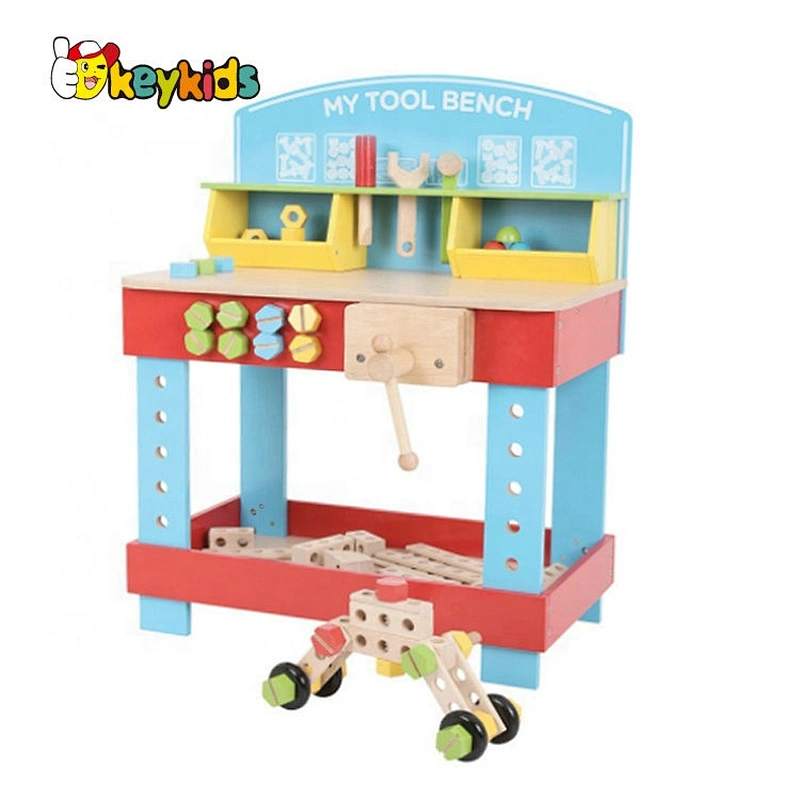 Top sale educational toy tool kit wooden carpenter set toy for kids W03D118