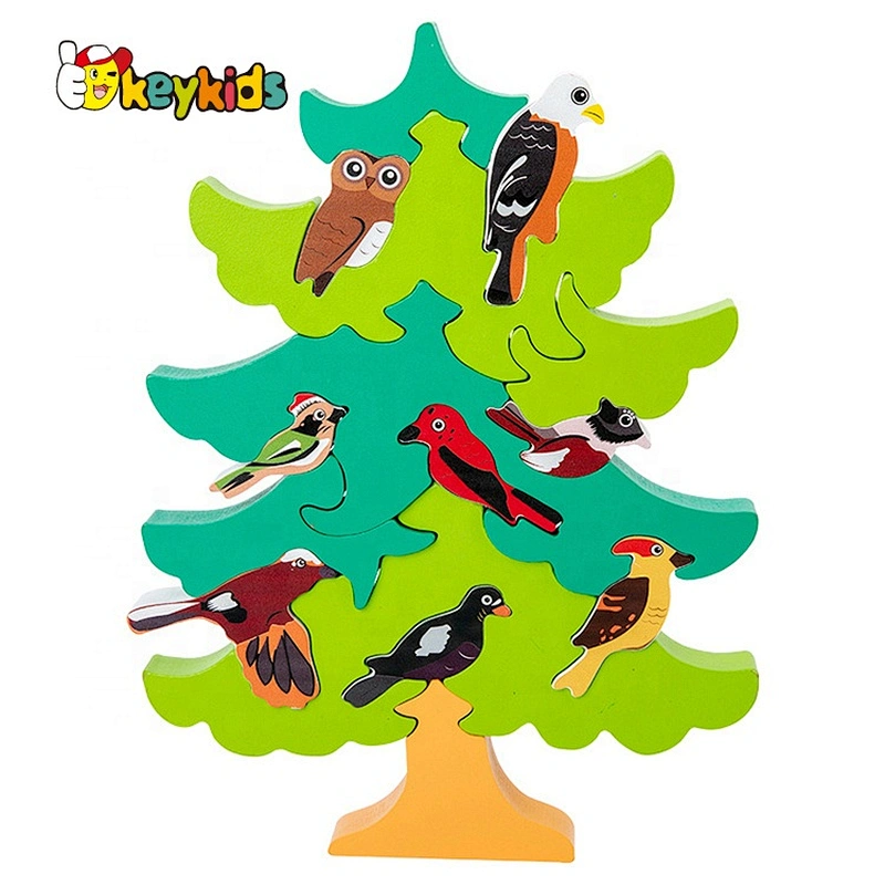 2021 New released educational shaped wooden tree puzzle for children W14D228
