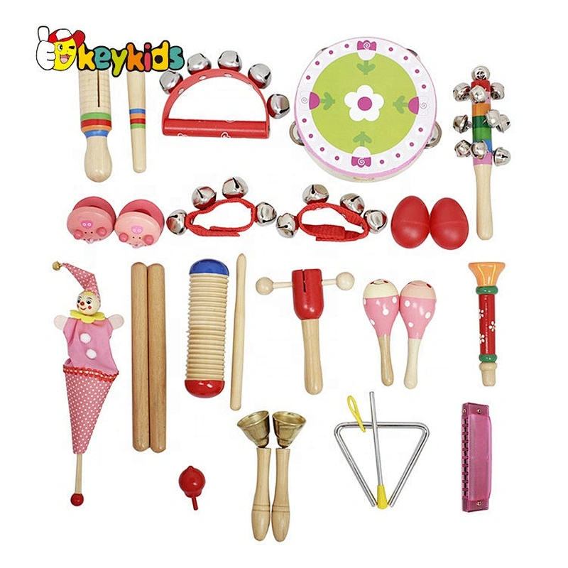 wholesale 22PCS musical wooden rattle drum for children W07A168