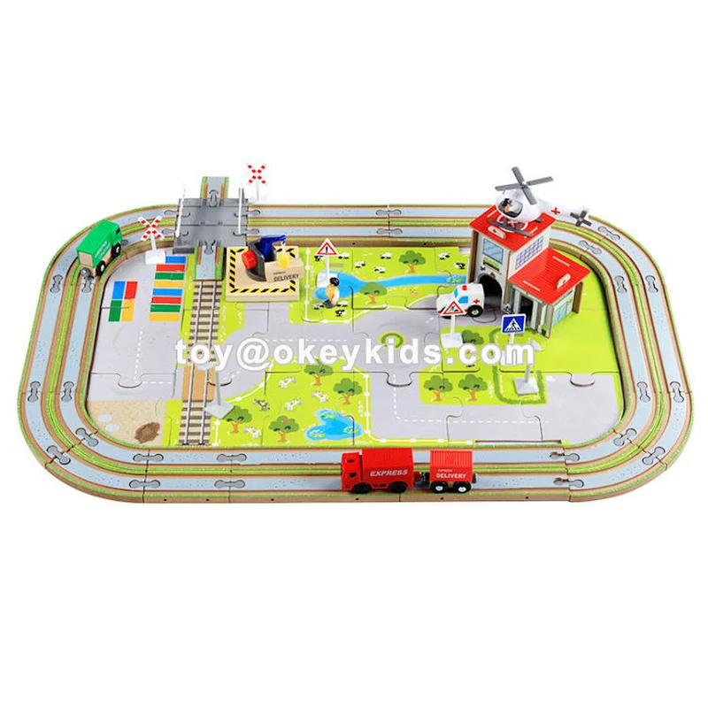 2020 New Arrival Small Train Track Set Wooden Toy For Children W04C190