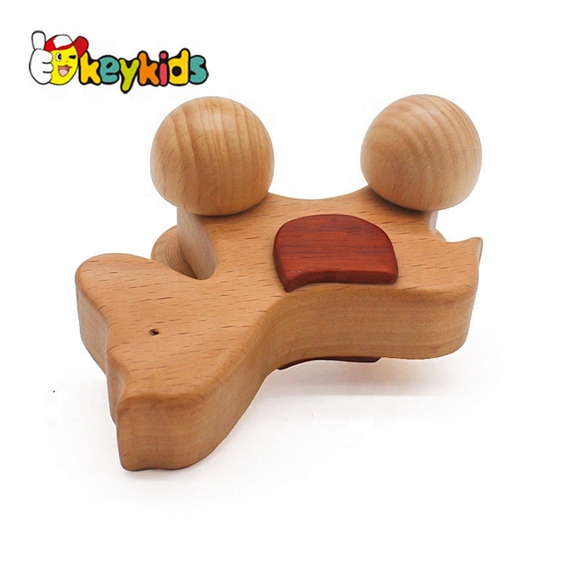 wholesale cheap baby wooden animal toy car with high quality W04A236