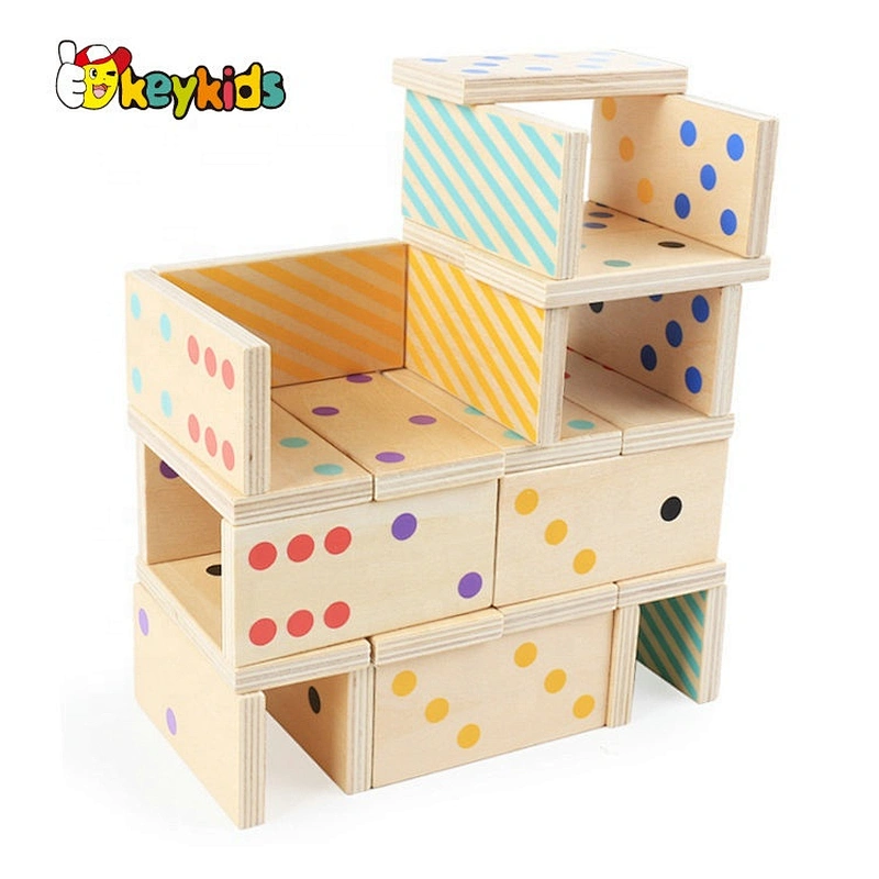 2019 Top sale educational wooden domino set with customize W15A079
