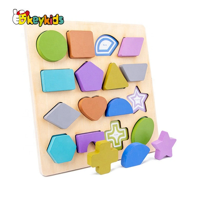2020 Customize preschool wooden geometric shapes blocks for kids W14A240