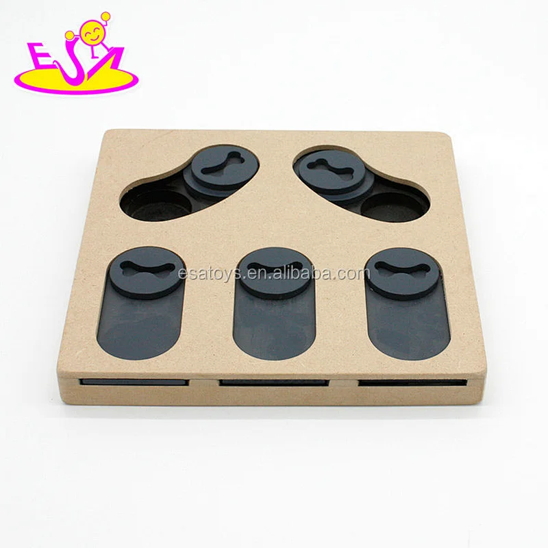 New hottest interactive treat food hiding puzzle wooden pet toys for dogs and cats W06F068