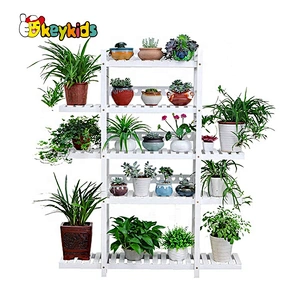 wholesale white wooden flower holder for indoor outdoor W08H111B