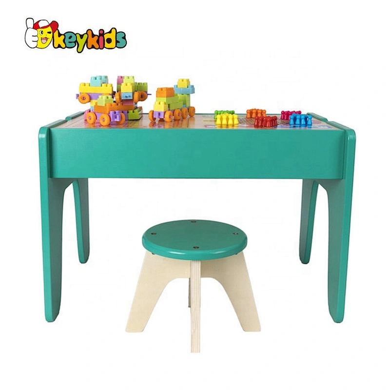 Most popular preschool wooden block play table for kids W08G296